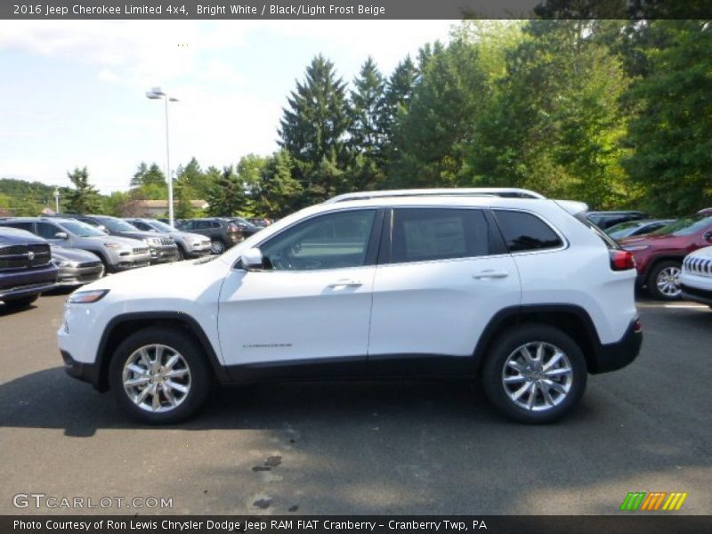 Bright White / Black/Light Frost Beige 2016 Jeep Cherokee Limited 4x4
