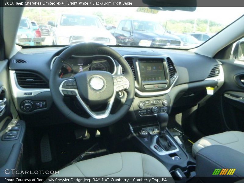 Bright White / Black/Light Frost Beige 2016 Jeep Cherokee Limited 4x4