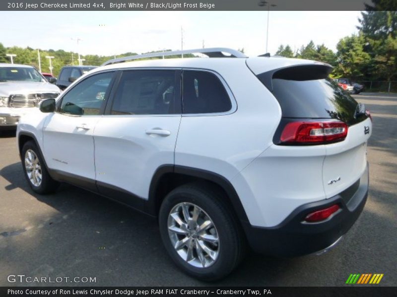Bright White / Black/Light Frost Beige 2016 Jeep Cherokee Limited 4x4