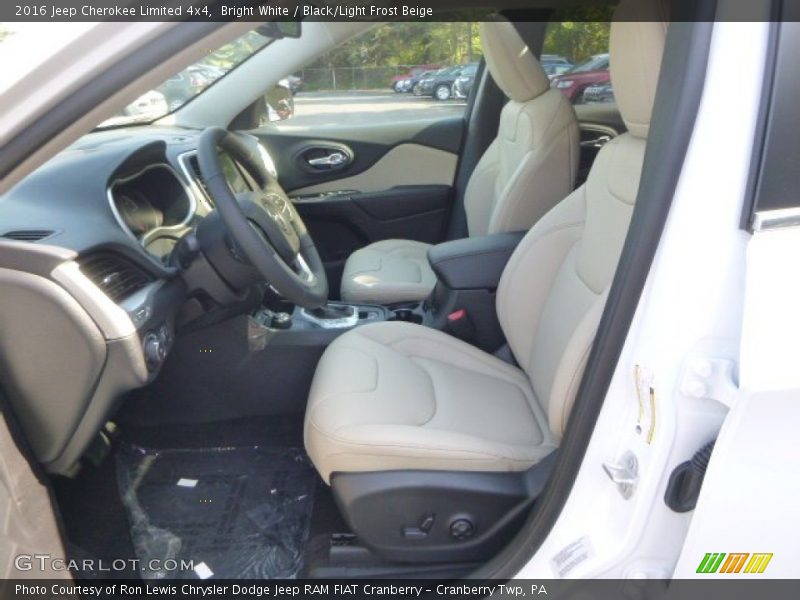 Bright White / Black/Light Frost Beige 2016 Jeep Cherokee Limited 4x4