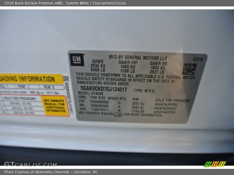 Summit White / Choccachino/Cocoa 2016 Buick Enclave Premium AWD