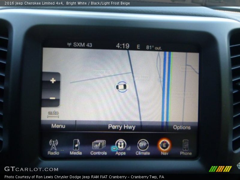 Bright White / Black/Light Frost Beige 2016 Jeep Cherokee Limited 4x4