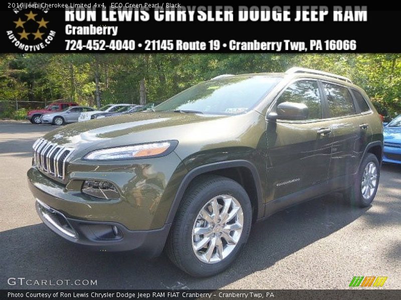 ECO Green Pearl / Black 2016 Jeep Cherokee Limited 4x4