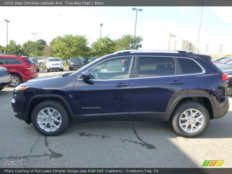 True Blue Pearl / Black 2016 Jeep Cherokee Latitude 4x4