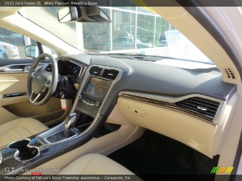 White Platinum Metallic / Dune 2015 Ford Fusion SE