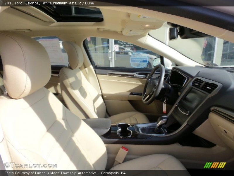 White Platinum Metallic / Dune 2015 Ford Fusion SE