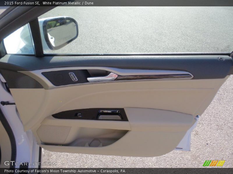 White Platinum Metallic / Dune 2015 Ford Fusion SE