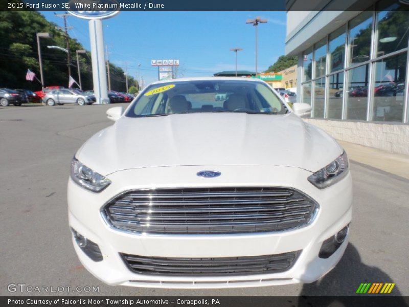 White Platinum Metallic / Dune 2015 Ford Fusion SE