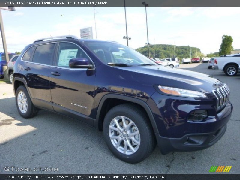 True Blue Pearl / Black 2016 Jeep Cherokee Latitude 4x4