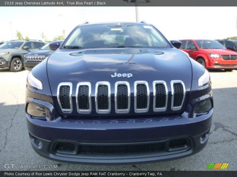 True Blue Pearl / Black 2016 Jeep Cherokee Latitude 4x4