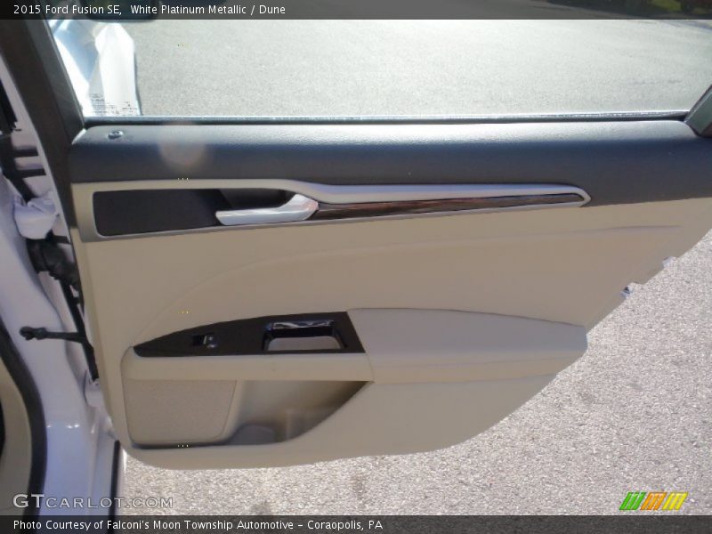 White Platinum Metallic / Dune 2015 Ford Fusion SE