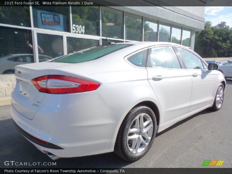 White Platinum Metallic / Dune 2015 Ford Fusion SE
