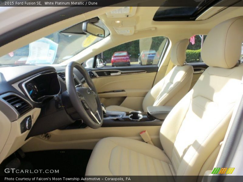 White Platinum Metallic / Dune 2015 Ford Fusion SE