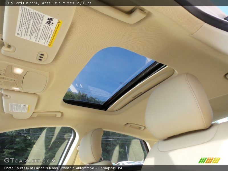 White Platinum Metallic / Dune 2015 Ford Fusion SE