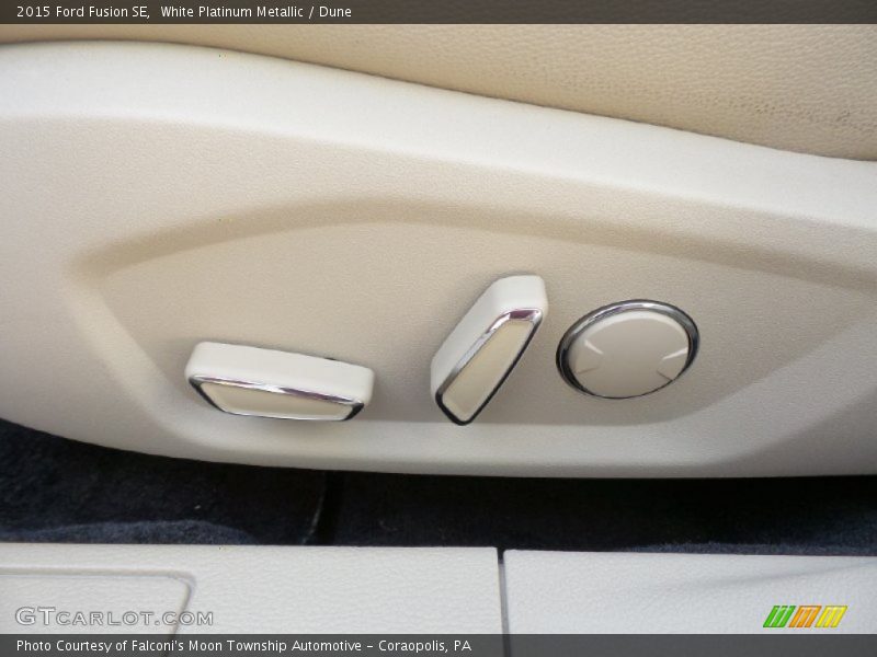 White Platinum Metallic / Dune 2015 Ford Fusion SE