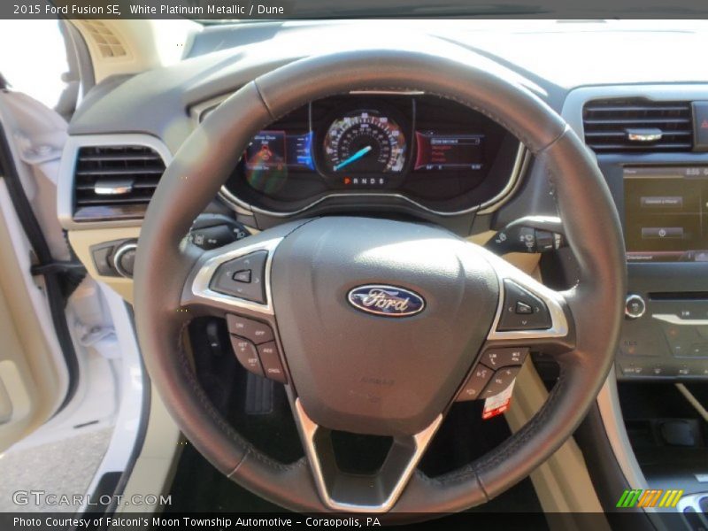 White Platinum Metallic / Dune 2015 Ford Fusion SE
