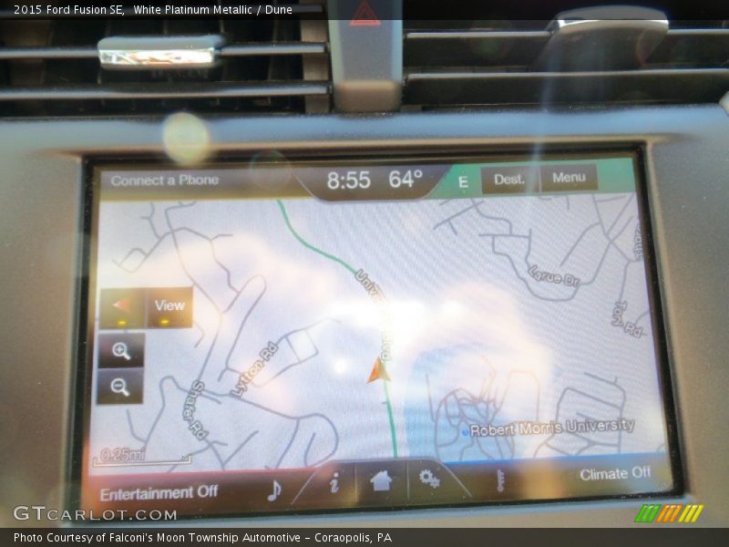 White Platinum Metallic / Dune 2015 Ford Fusion SE