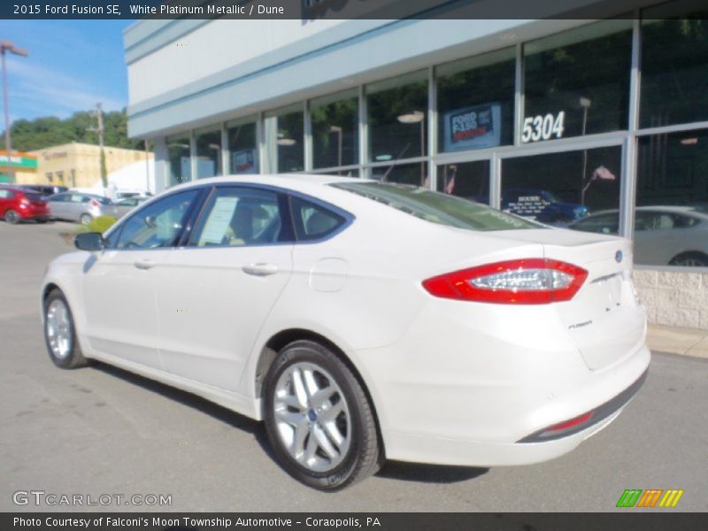 White Platinum Metallic / Dune 2015 Ford Fusion SE