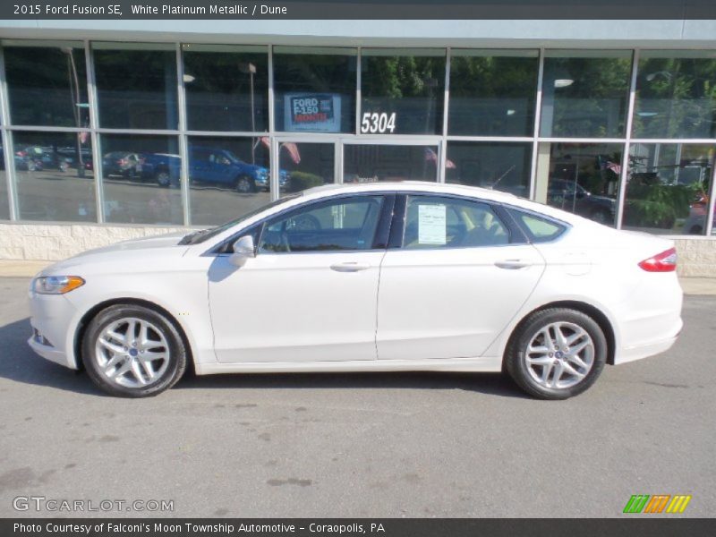 White Platinum Metallic / Dune 2015 Ford Fusion SE