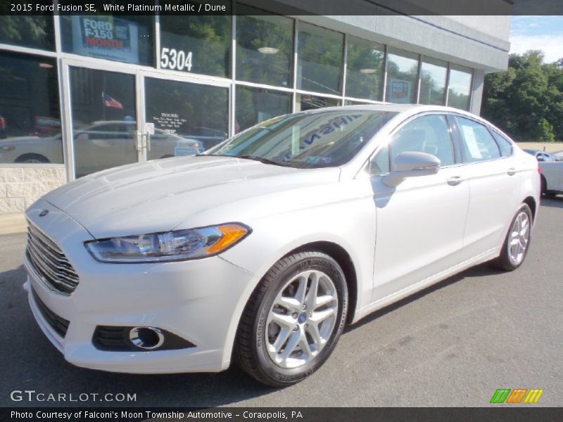 White Platinum Metallic / Dune 2015 Ford Fusion SE
