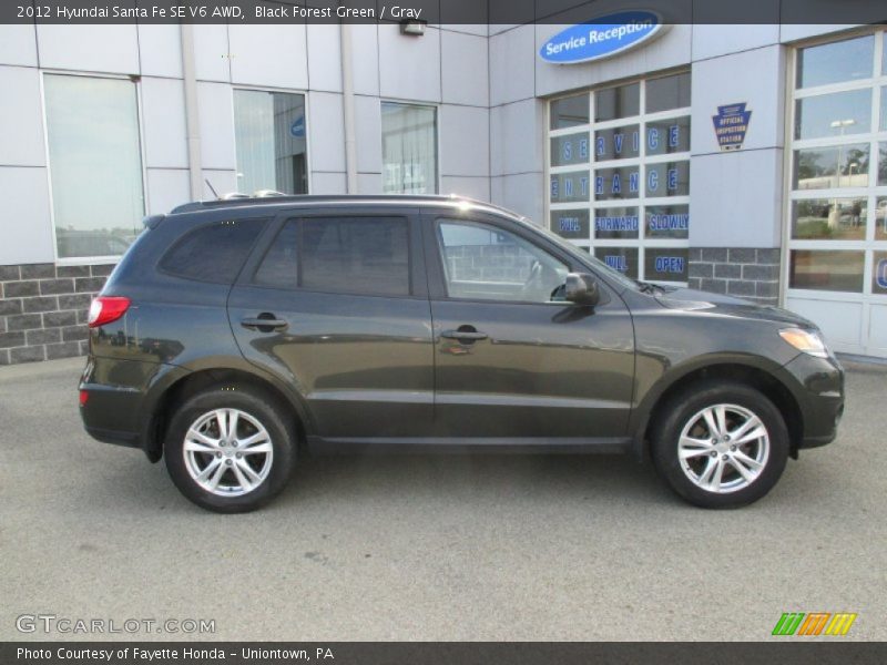 Black Forest Green / Gray 2012 Hyundai Santa Fe SE V6 AWD