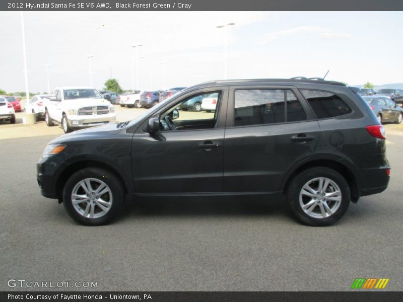 Black Forest Green / Gray 2012 Hyundai Santa Fe SE V6 AWD