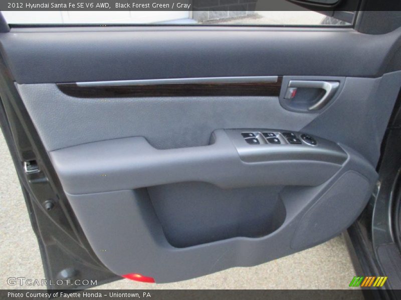 Black Forest Green / Gray 2012 Hyundai Santa Fe SE V6 AWD