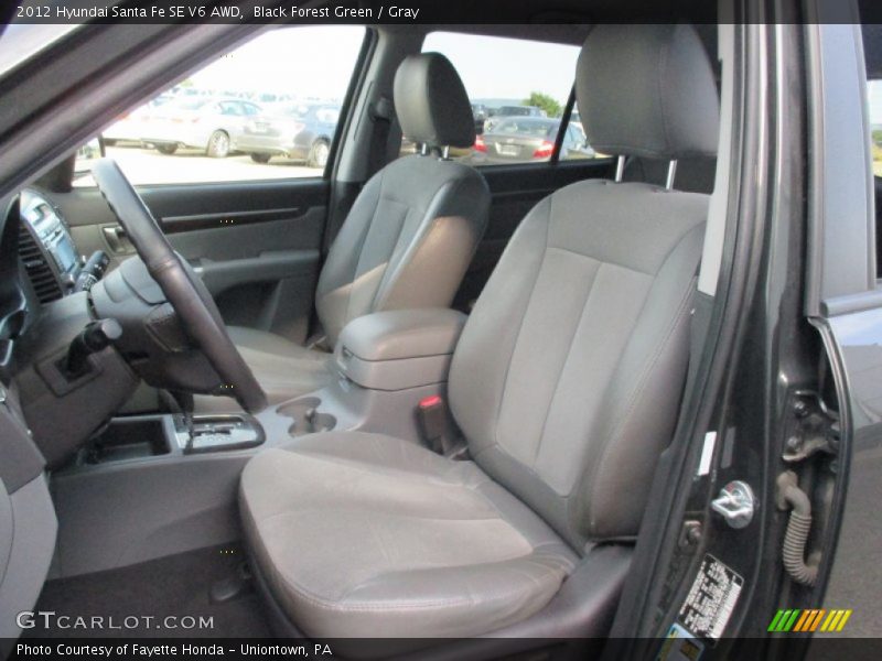 Black Forest Green / Gray 2012 Hyundai Santa Fe SE V6 AWD