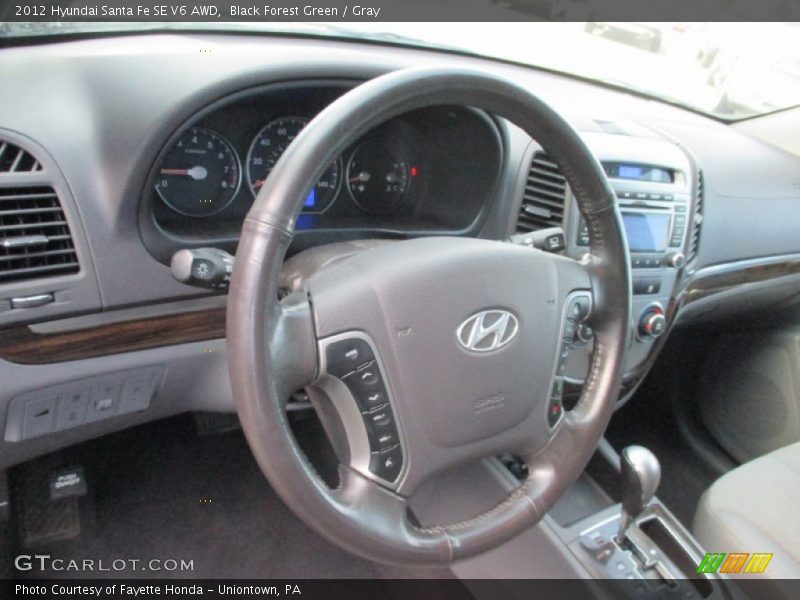Black Forest Green / Gray 2012 Hyundai Santa Fe SE V6 AWD