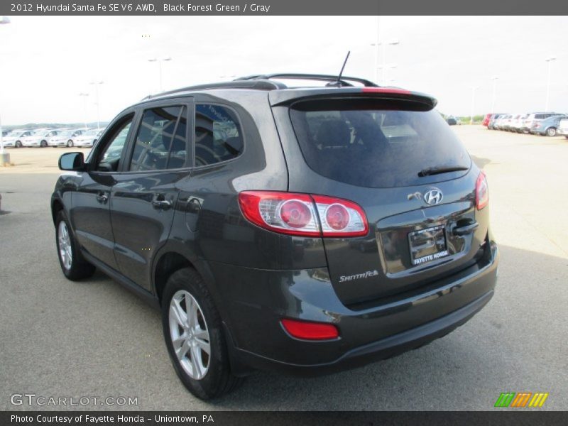 Black Forest Green / Gray 2012 Hyundai Santa Fe SE V6 AWD