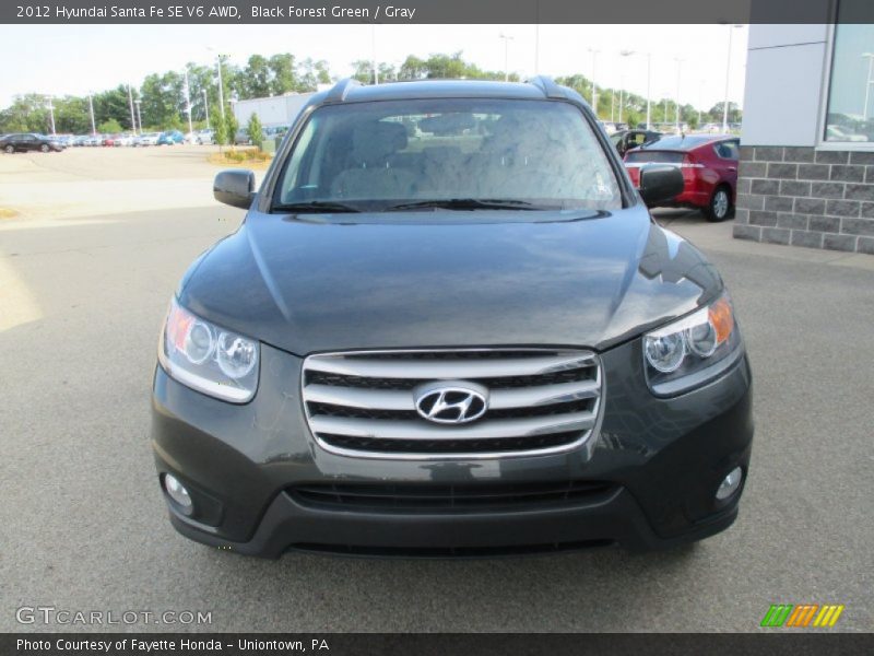 Black Forest Green / Gray 2012 Hyundai Santa Fe SE V6 AWD