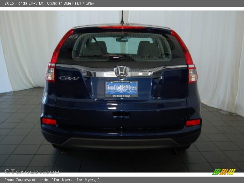 Obsidian Blue Pearl / Gray 2015 Honda CR-V LX