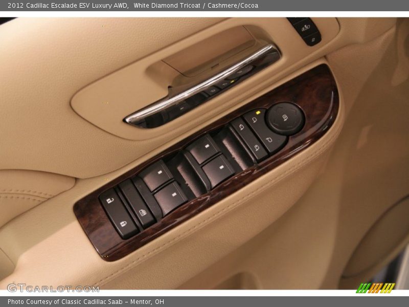 White Diamond Tricoat / Cashmere/Cocoa 2012 Cadillac Escalade ESV Luxury AWD