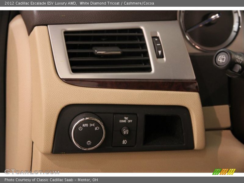 White Diamond Tricoat / Cashmere/Cocoa 2012 Cadillac Escalade ESV Luxury AWD