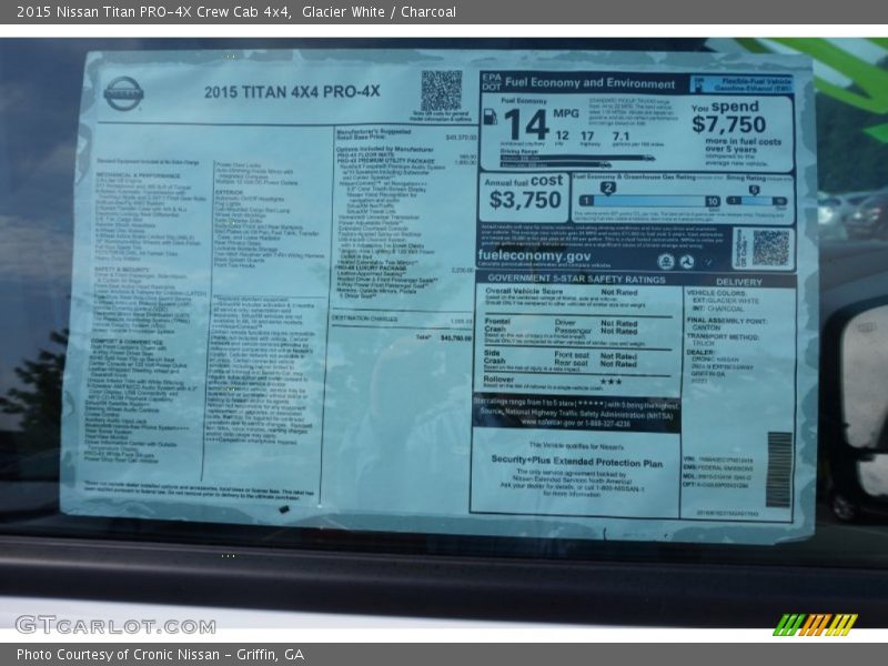  2015 Titan PRO-4X Crew Cab 4x4 Window Sticker