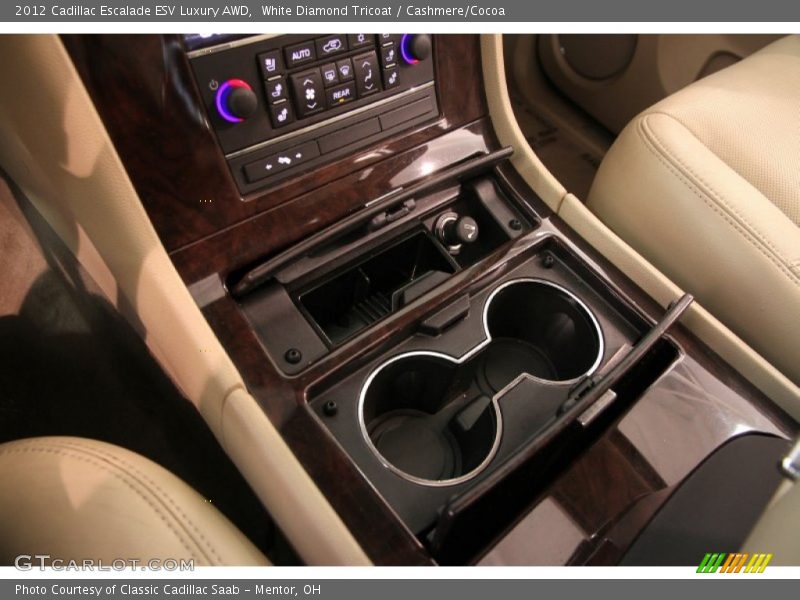 White Diamond Tricoat / Cashmere/Cocoa 2012 Cadillac Escalade ESV Luxury AWD