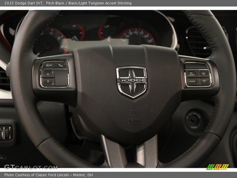 Pitch Black / Black/Light Tungsten Accent Stitching 2015 Dodge Dart SXT