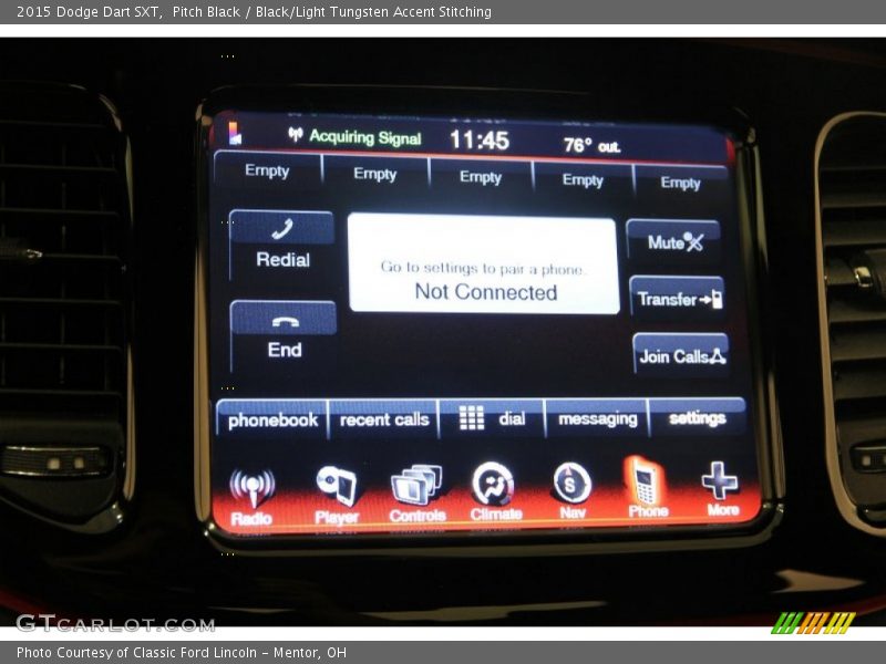 Pitch Black / Black/Light Tungsten Accent Stitching 2015 Dodge Dart SXT