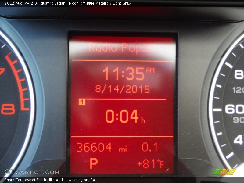 Moonlight Blue Metallic / Light Gray 2012 Audi A4 2.0T quattro Sedan