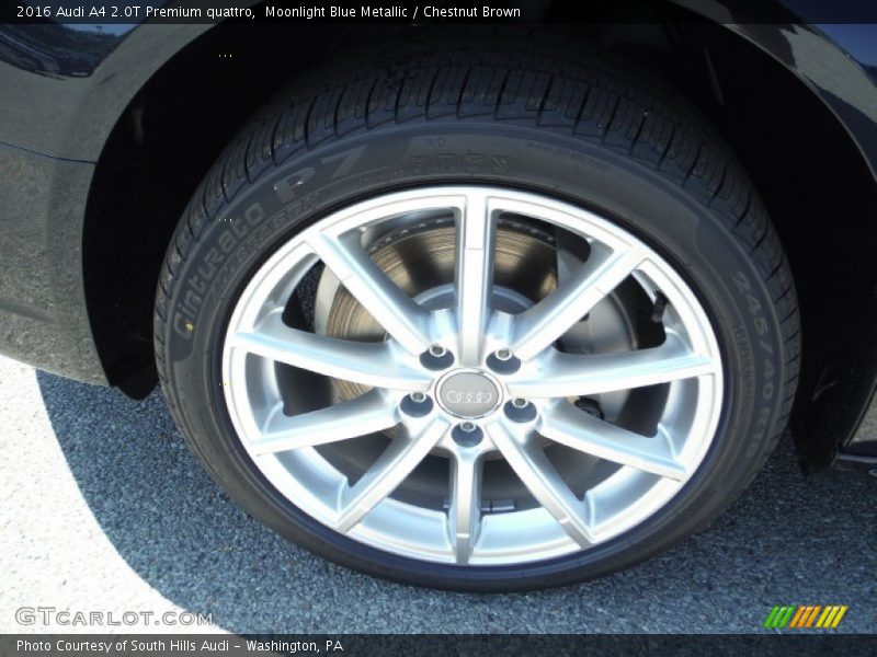 Moonlight Blue Metallic / Chestnut Brown 2016 Audi A4 2.0T Premium quattro