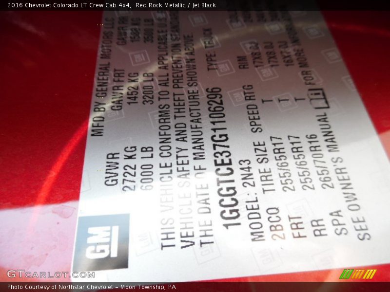 Red Rock Metallic / Jet Black 2016 Chevrolet Colorado LT Crew Cab 4x4