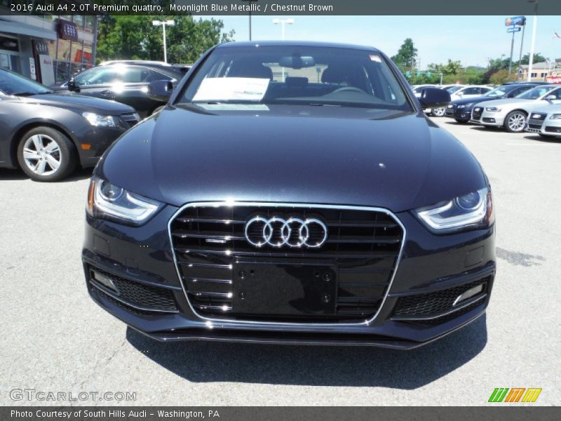 Moonlight Blue Metallic / Chestnut Brown 2016 Audi A4 2.0T Premium quattro