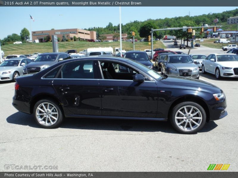 Moonlight Blue Metallic / Chestnut Brown 2016 Audi A4 2.0T Premium quattro