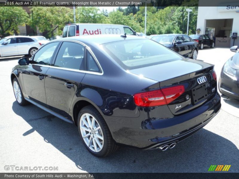 Moonlight Blue Metallic / Chestnut Brown 2016 Audi A4 2.0T Premium quattro