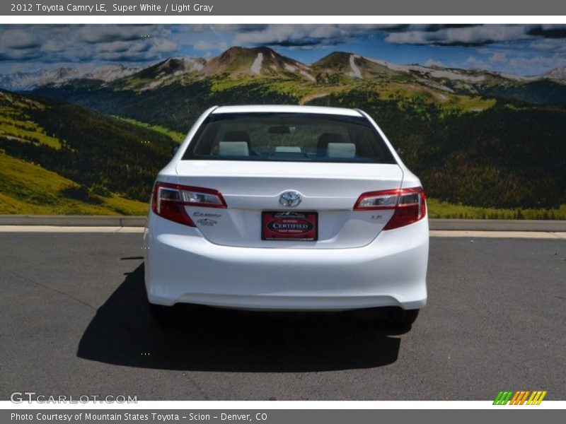 Super White / Light Gray 2012 Toyota Camry LE