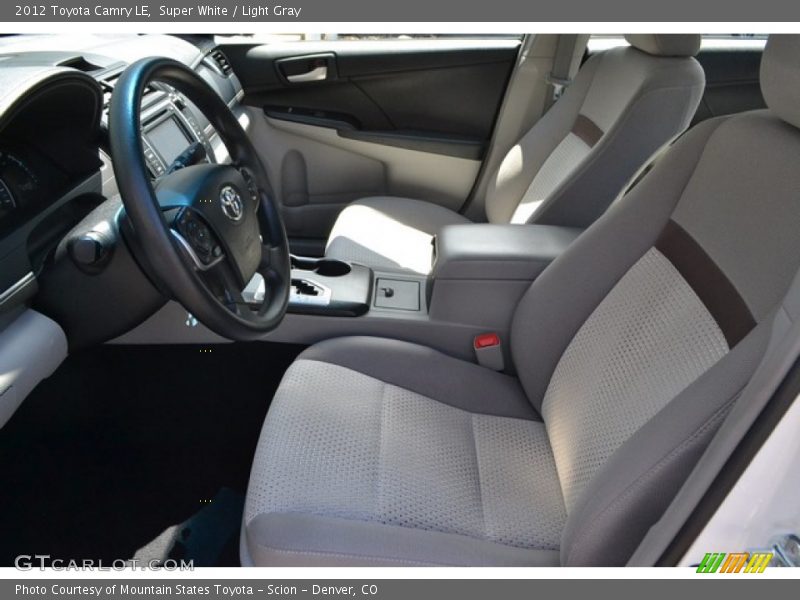 Super White / Light Gray 2012 Toyota Camry LE