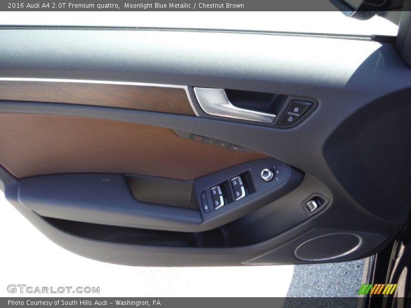 Moonlight Blue Metallic / Chestnut Brown 2016 Audi A4 2.0T Premium quattro