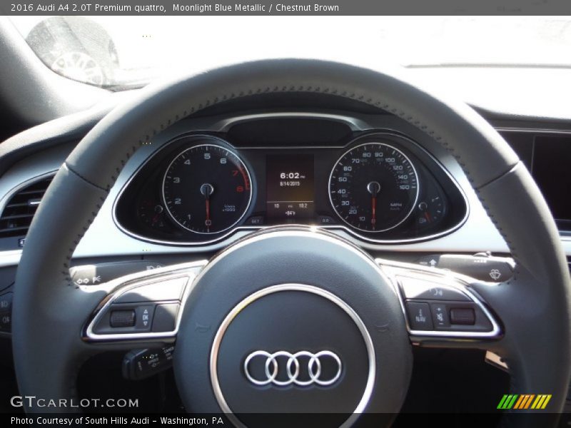 Moonlight Blue Metallic / Chestnut Brown 2016 Audi A4 2.0T Premium quattro
