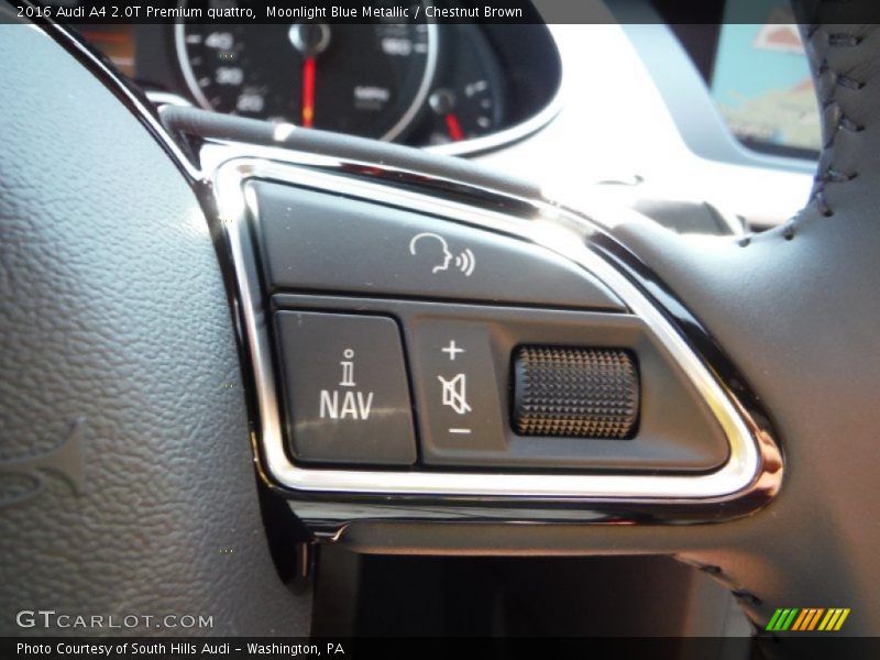 Moonlight Blue Metallic / Chestnut Brown 2016 Audi A4 2.0T Premium quattro
