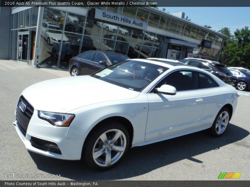 Glacier White Metallic / Chestnut Brown 2016 Audi A5 Premium Plus quattro Coupe